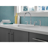 Delta Windemere Chrome 2-Handle Deck-Mount High-Arc Handle Kitchen Faucet (Deck Plate Included)
