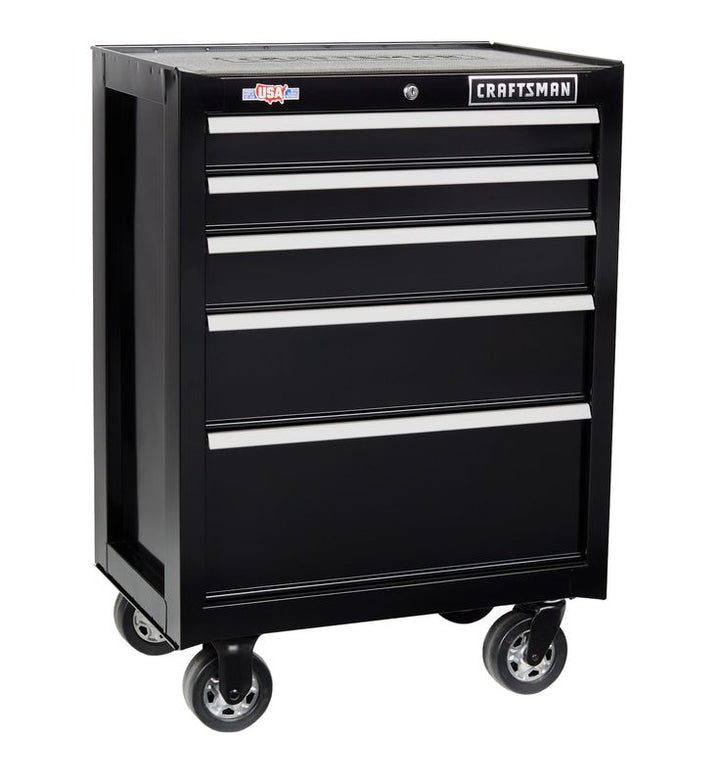 CRAFTSMAN 2000 Series 26.5-in W x 37.5-in H 5-Drawer Steel Rolling Tool Cabinet (Black)