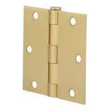 3-1/2 in. Square Corner Satin Brass Door Hinge Value Pack (24-Pack)