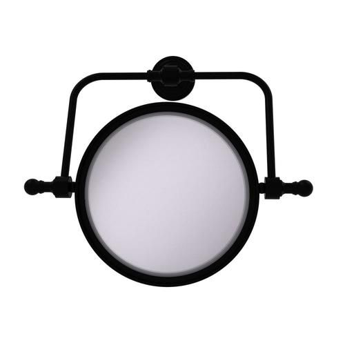 Allied Brass Retro Wave 7-in x 8-in Matte Black Double-Sided Magnifying Wall-Mounted Vanity Mirror