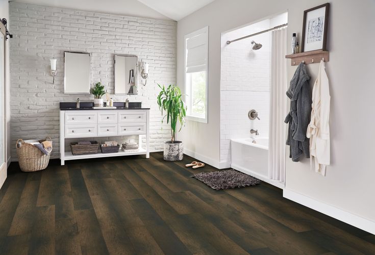 Armstrong Flooring Assurity Bison Brown 20-mil x 7-in W x 60-in L Waterproof Interlocking Luxury Vinyl Plank Flooring