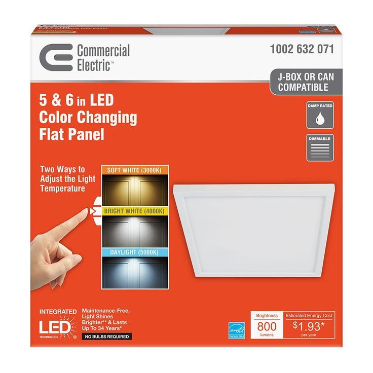 5 or 6 in. J-Box 12 in. W Dimmable White Integrated LED Square Flat Panel Ceiling FlushMount Color Changing CCT (4-Pack)