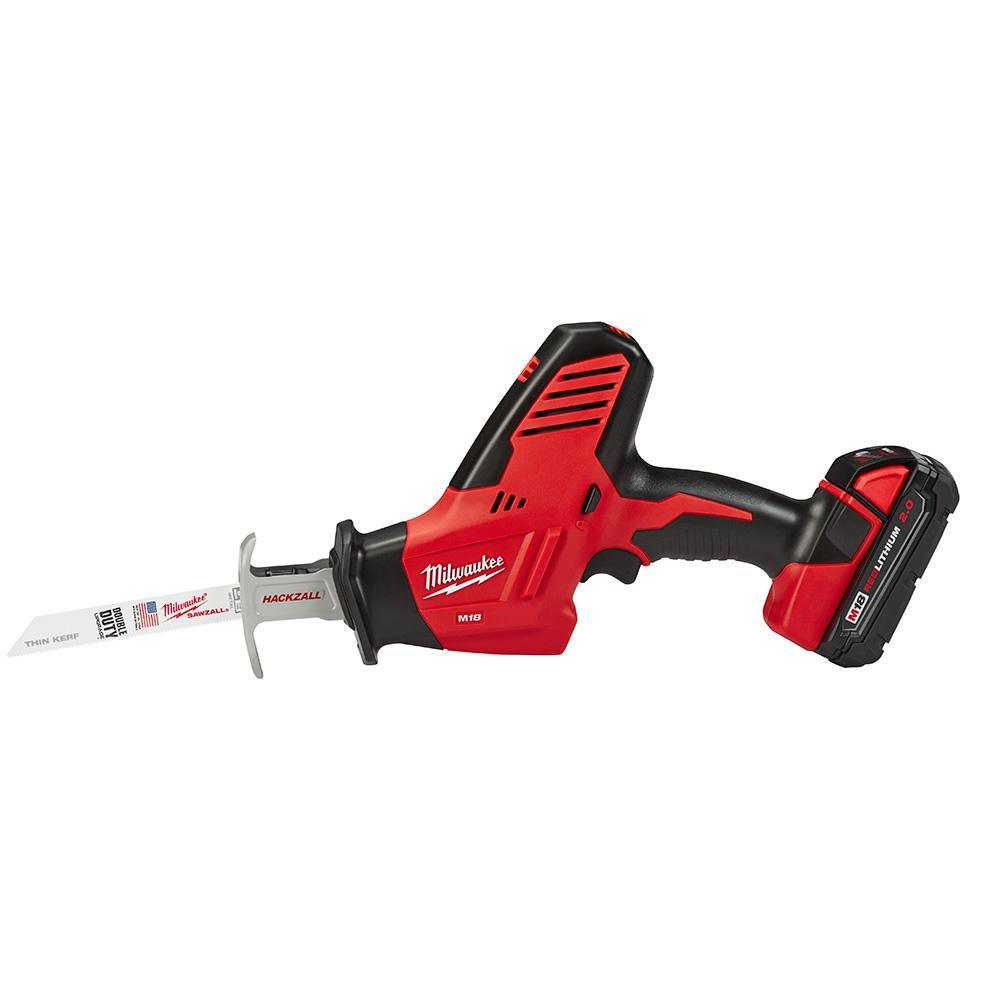 M18 18-Volt Lithium-Ion Cordless Hackzall Reciprocating Saw Kit with (1) 1.5Ah Battery, Charger and Tool Bag - Super Arbor