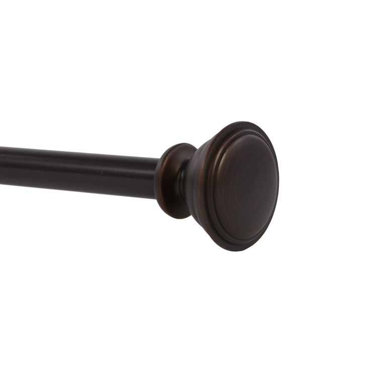 Style Selections 48-in To 84-in Oil Rubbed Bronze Steel Single Curtain Rod