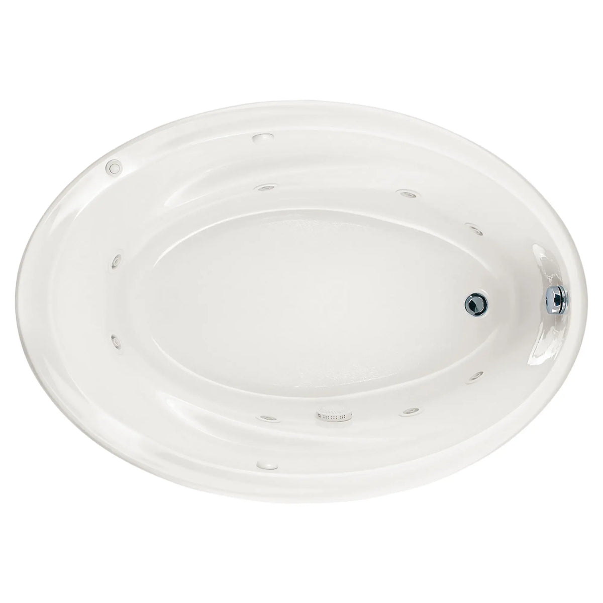 Savona 60 in. x 42 in. Oval Drop-In Whirlpool Bathtub in White