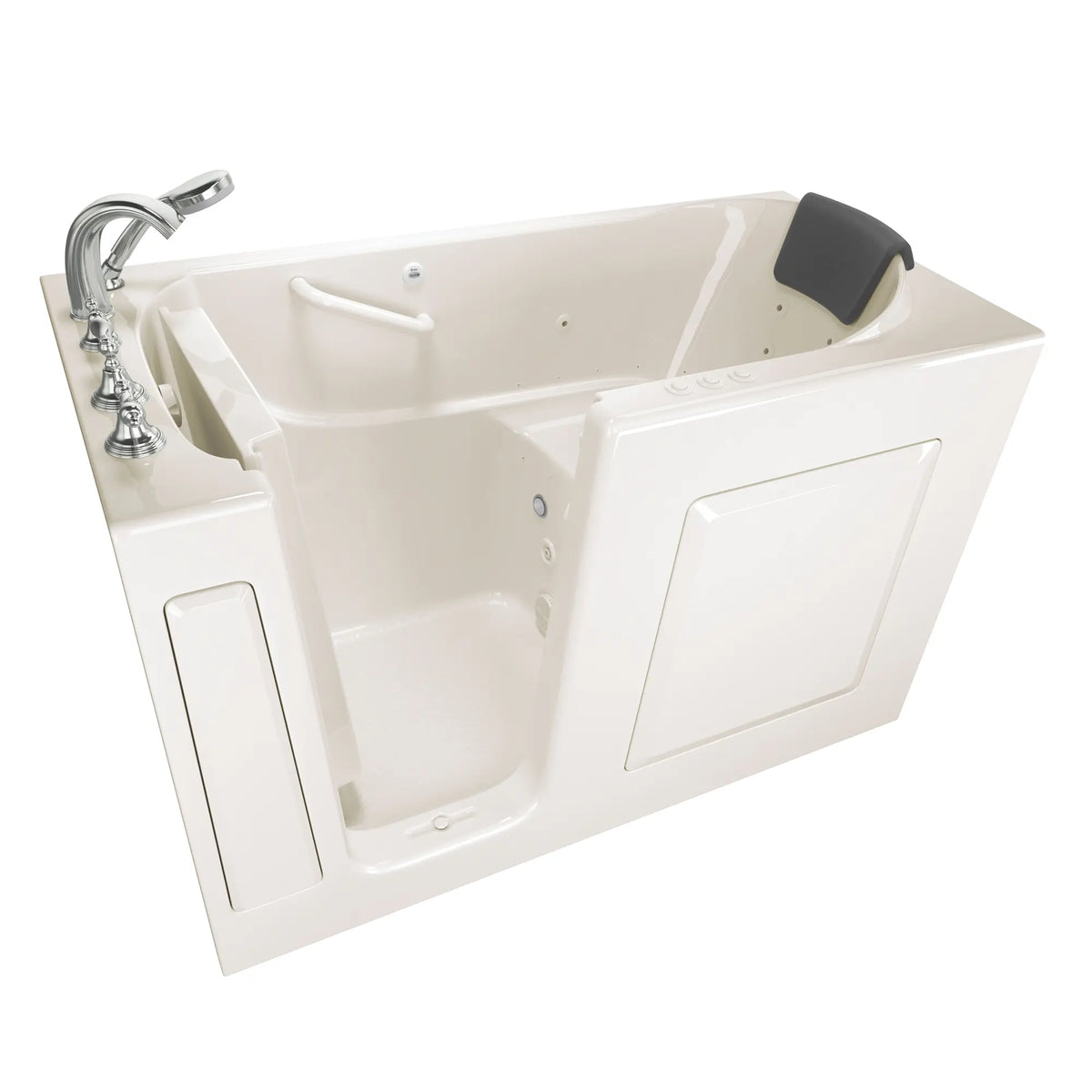 American Standard Gelcoat Premium Series 60 in. Left-Hand Walk-In Whirlpool and Air Bathtub in White