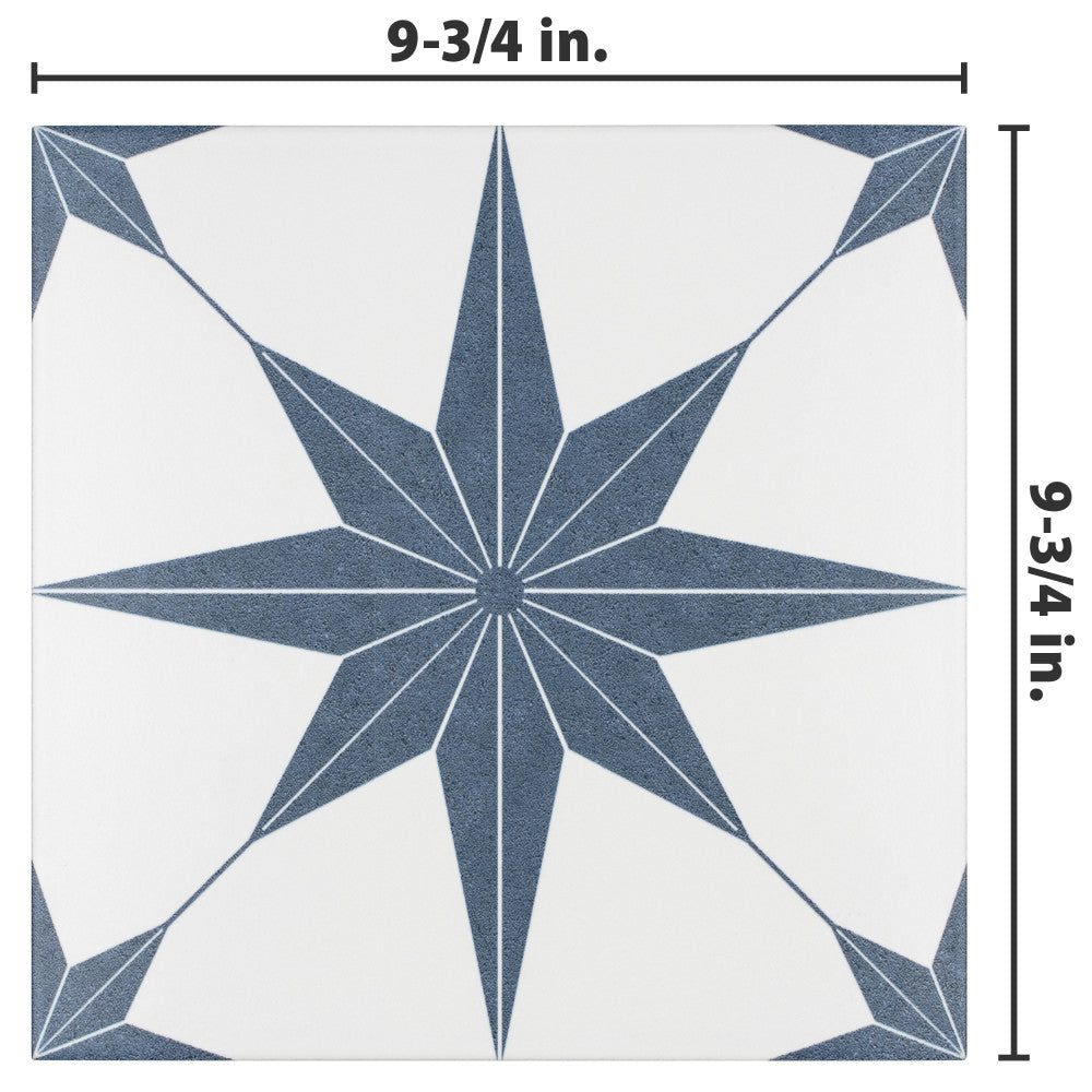 Merola Tile Stella Azul 9-3/4 in. x 9-3/4 in. Porcelain Floor and Wall Tile (10.88 sq. ft./Case)