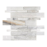 American Olean Genuine Stone Dapper White 11-in x 14-in Multi-Finish Natural Marble Mosaic Floor and Wall Tile (0.96-sq ft per piece)