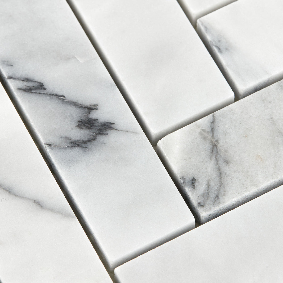 American Olean Genuine Stone Refined White 11-in x 14-in Honed Marble Herringbone Floor and Wall Tile, 0.94 sq ft per Piece