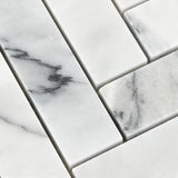 American Olean Genuine Stone Refined White 11-in x 14-in Honed Marble Herringbone Floor and Wall Tile, 0.94 sq ft per Piece