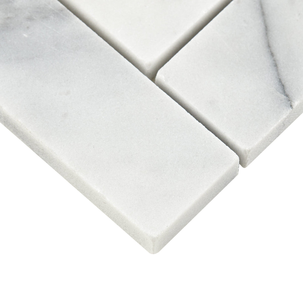 American Olean Genuine Stone Refined White 11-in x 14-in Honed Marble Herringbone Floor and Wall Tile, 0.94 sq ft per Piece