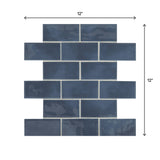 American Olean Union View Suede Blue 12-in x 12-in Glossy Ceramic Brick/Mosaic Wall Tile, 0.83-sq ft per Piece