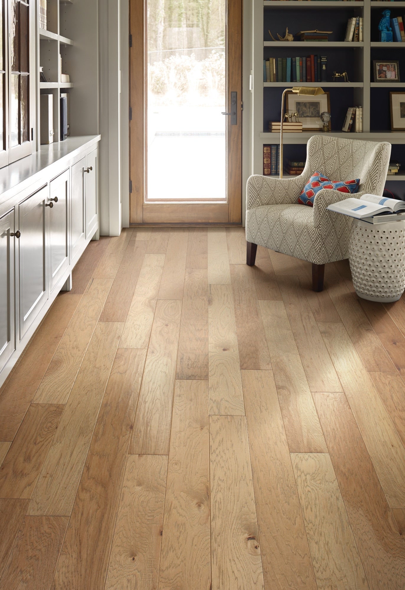 Shaw Hickory Serengeti hardwood flooring — installed room view