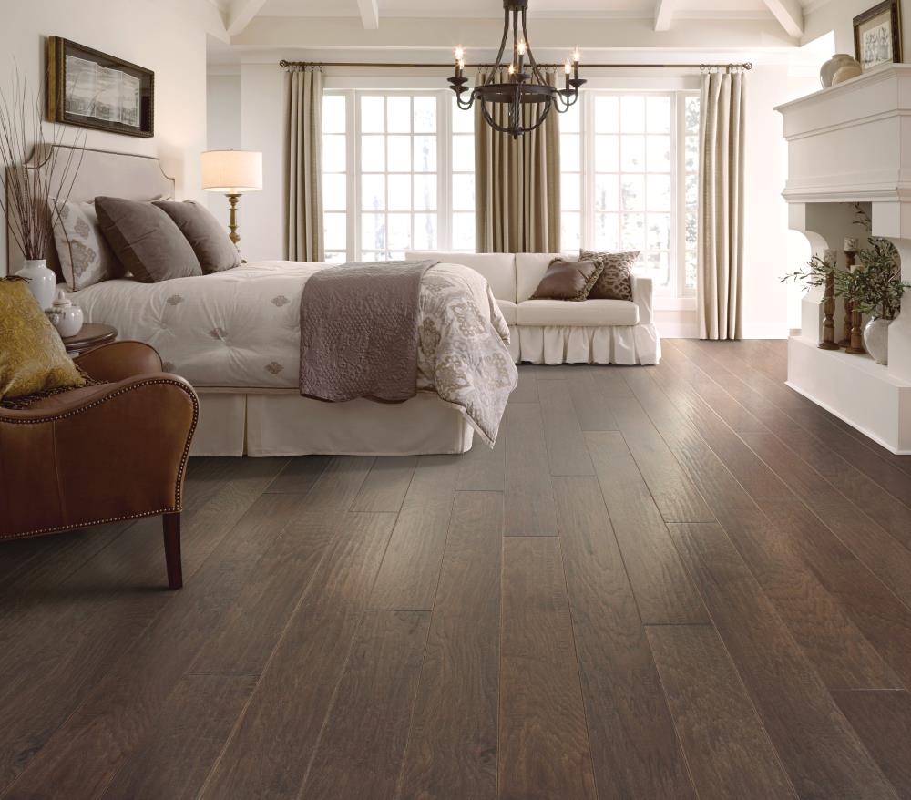 Shaw Hickory Cocoa hardwood flooring — installed room view