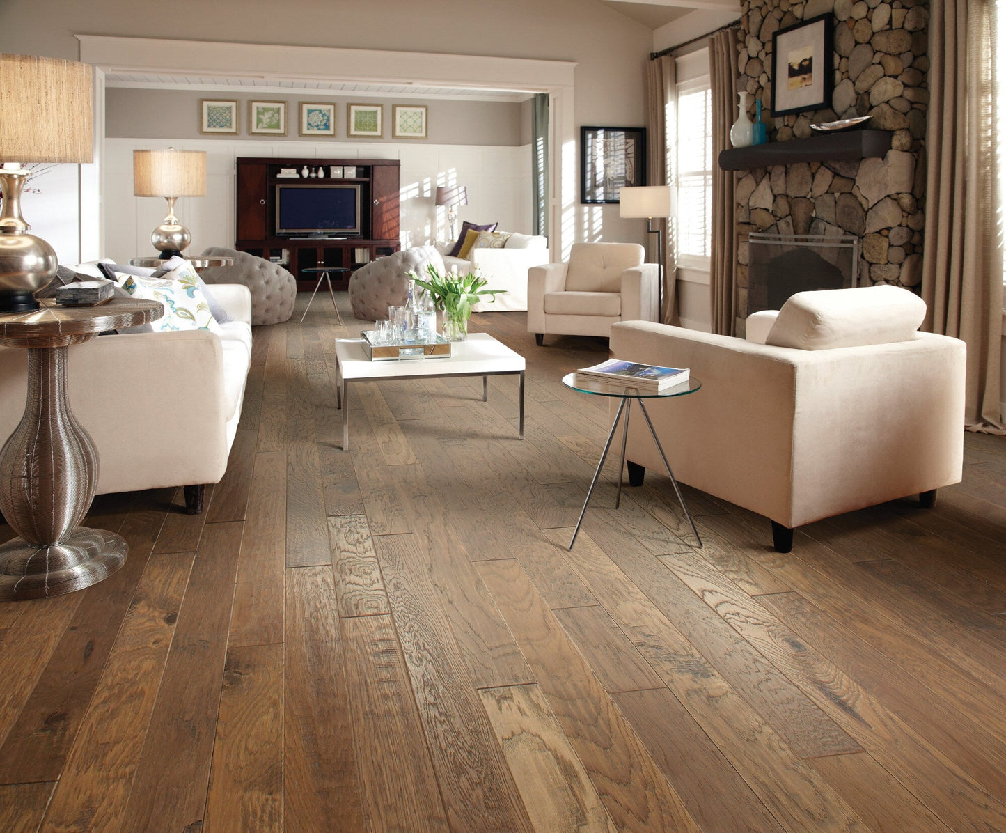 Shaw Hickory Timber hardwood flooring — installed room view