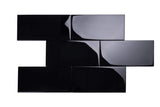Giorbello Classic Premium Black 6-in x 12-in Glossy Glass Subway Wall Tile (5-sq. ft/ Carton)