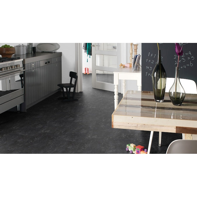 Forbo Flooring Systems Marmoleum Cinch Loc Seal Black 10-mm T x 12-in W x 36-in L Waterproof Tile Look Laminate Flooring (20.34-sq ft / Carton)