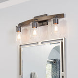 Progress Lighting Bradberry 3-Light Gray Farmhouse Vanity Light, 24-in
