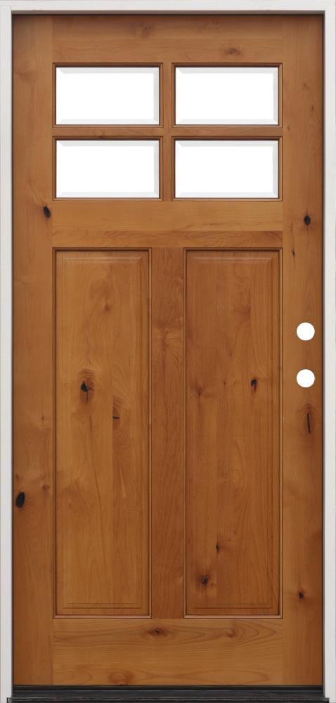 Creative Entryways Craftsman Golden Oak Prehung Front Door with Decorative Glass