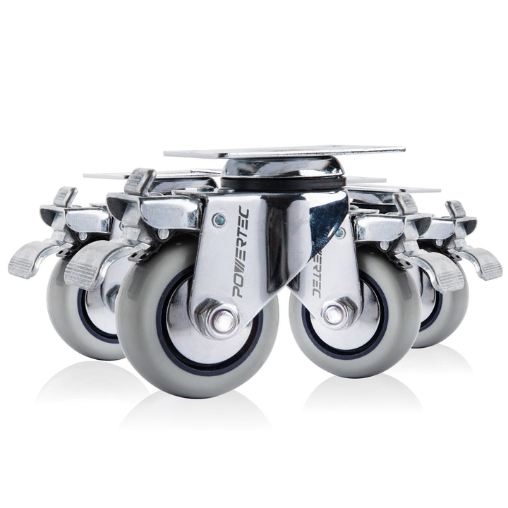3 in. Double Ball-Bearing Polyurethane Swivel Plate Caster with 220 lbs. Capacity (4-Pack)