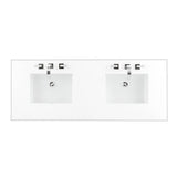 60 in. Double Basin Vanity Top in Classic White Silestone Quartz with White Basin - Super Arbor