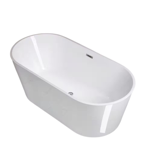 Sharyn 67 in. Acrylic FlatBottom Double Ended Bathtub with Brushed Nickel Overflow and Drain Included in White