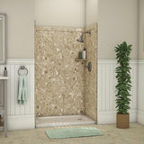 Elegance 36 in. x 48 in. x 80 in. 9-Piece Easy Up Adhesive Alcove Shower Wall Surround in Calacatta White - Super Arbor
