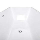 66.93 in. Acrylic Center Drain Rectangular Double Ended Flatbottom Freestanding Bathtub in White - Super Arbor