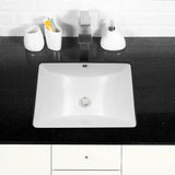 Boyel Living 18 in. x 14 in. Vessel Sink Rectangle Undermount Bathroom Sink White