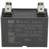 Carrier 17400101A00488 capacitor - front view (Voltage: 450v; MFD: 4)