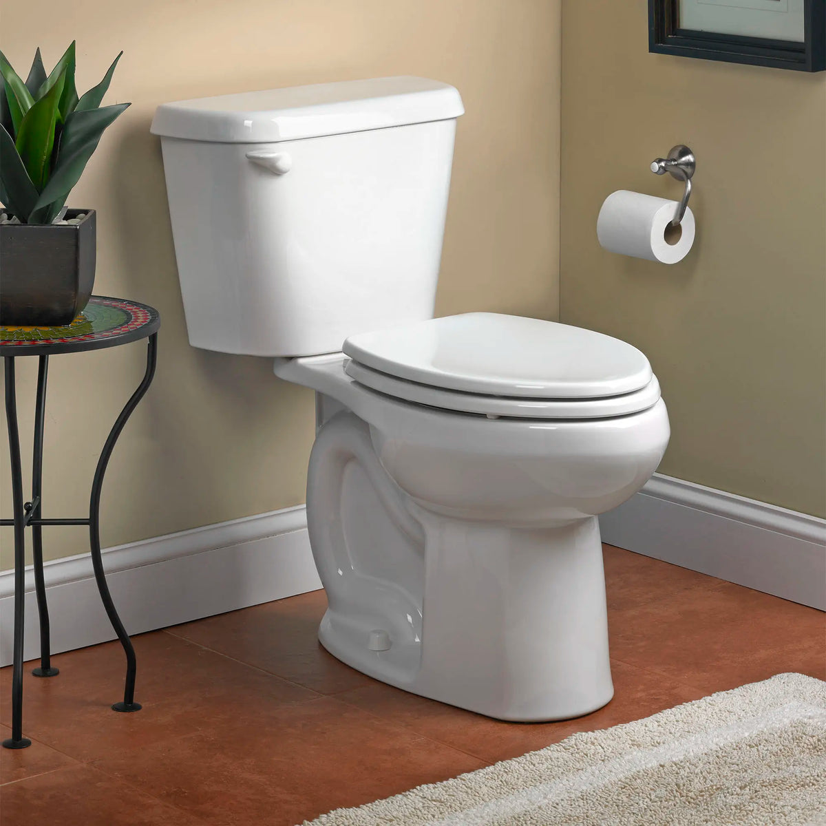 American Standard Colony 10 in. Rough-In 2-Piece 1.28 GPF Single-Flush Elongated Toilet in White (Seat Not Included)