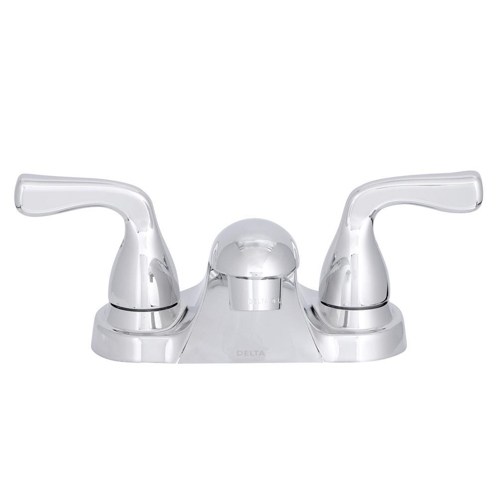 Foundations 4 in. Centerset 2-Handle Bathroom Faucet in Chrome - Super Arbor