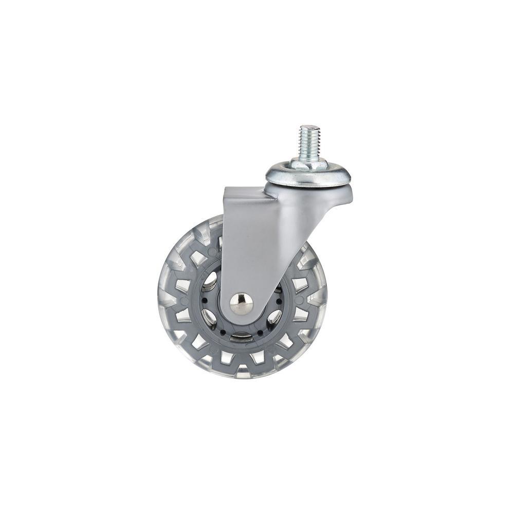 2-15/16 in. Light Grey Swivel Without Brake Threaded Stem Caster, 99.2 lb. Load Rating - Super Arbor