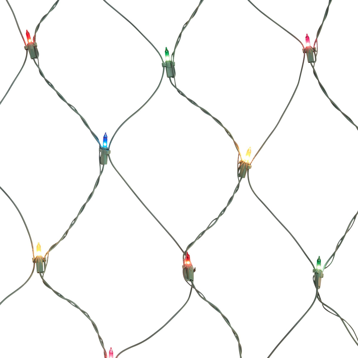 GE String-A-Long 6-ft x 4-ft Constant Multicolor Incandescent Mini Plug-In Christmas Net Lights