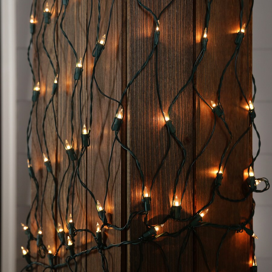 GE ConstantON 10-ft x 2-ft Clear Incandescent Mini Plug-In Christmas Net Lights, 150-Count