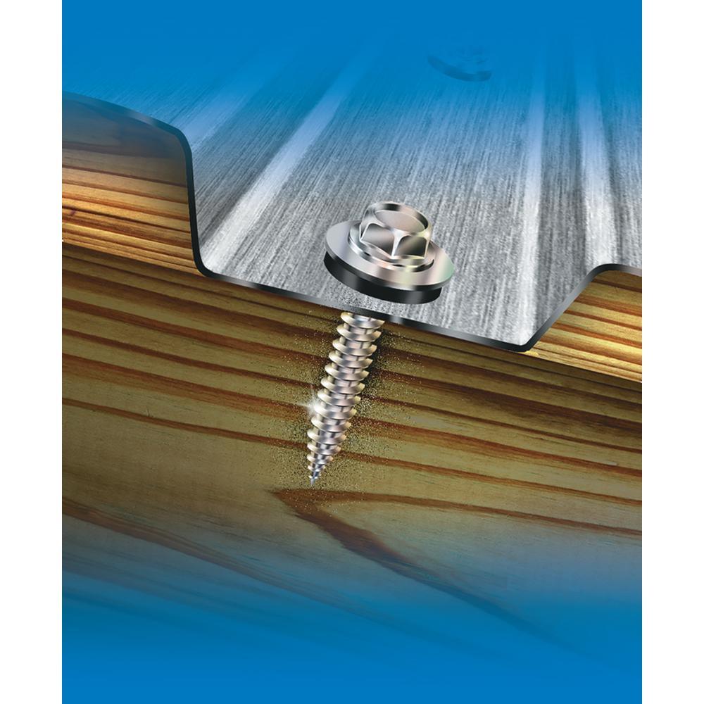#9 x 1 in. Steel External Hex Head Washer Sharp Point Roofing Screws (120-Pack)