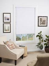 Project Source Room Darkening 1-in Slat Width 35-in x 64-in Cordless White Vinyl Mini Blinds