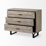 Mercana Giselle Brown Fir 3-Drawer Accent Chest