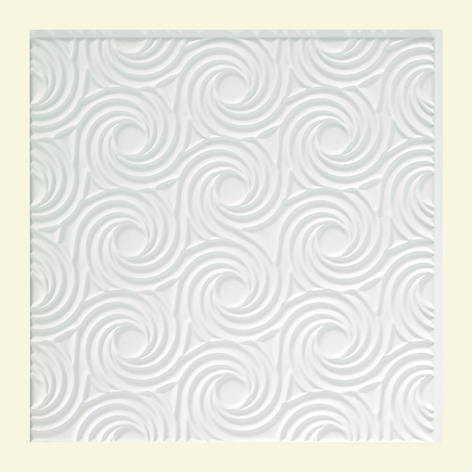 Fasade 2-ft x 2-ft Cyclone Matte White PVC Surface-mount Ceiling Tile (5-Pack, 20-sq ft / Case)