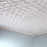 Fasade 2-ft x 2-ft Cyclone Matte White PVC Surface-mount Ceiling Tile (5-Pack, 20-sq ft / Case)