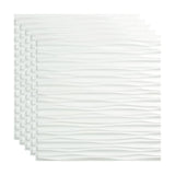 Fasade 2-ft x 2-ft Dunes Horizontal Matte White PVC Surface-mount Ceiling Tile (5-Pack, 20-sq ft / Case)