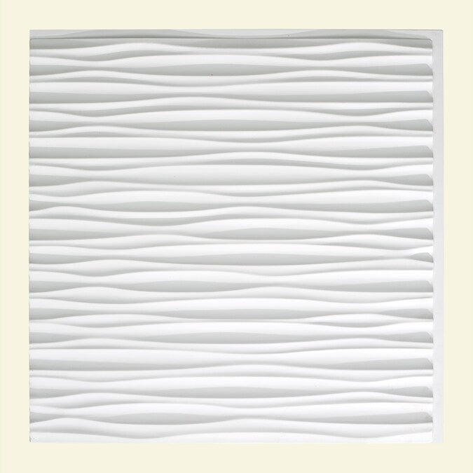 Fasade 2-ft x 2-ft Dunes Horizontal Matte White PVC Surface-mount Ceiling Tile (5-Pack, 20-sq ft / Case)