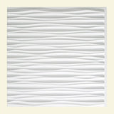 Fasade 2-ft x 2-ft Dunes Horizontal Matte White PVC Surface-mount Ceiling Tile (5-Pack, 20-sq ft / Case)