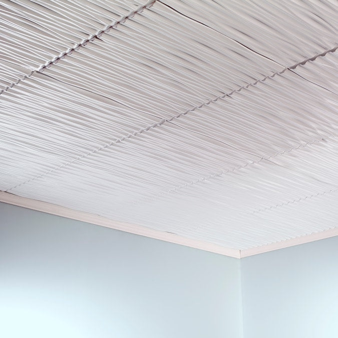 Fasade 2-ft x 2-ft Dunes Horizontal Matte White PVC Surface-mount Ceiling Tile (5-Pack, 20-sq ft / Case)