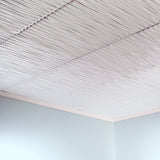 Fasade 2-ft x 2-ft Dunes Horizontal Gloss White PVC Surface-mount Ceiling Tile (5-Pack, 20-sq ft / Case)