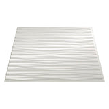 Fasade 2-ft x 2-ft Dunes Horizontal Matte White PVC Surface-mount Ceiling Tile (5-Pack, 20-sq ft / Case)