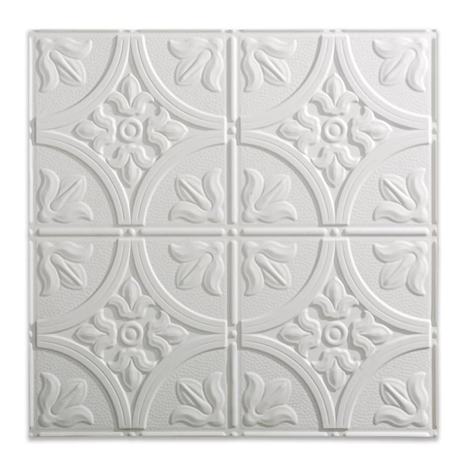 Fasade 2-ft x 2-ft Traditional 2 Gloss White PVC Drop Ceiling Tile (5-Pack, 20-sq ft / Case)