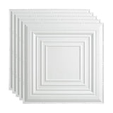 Fasade 2-ft x 2-ft Traditional 3 Matte White PVC Drop Ceiling Tile (5-Pack, 20-sq ft / Case)
