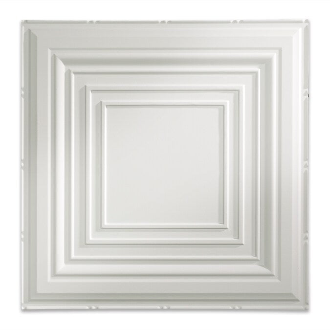 Fasade 2-ft x 2-ft Traditional 3 Gloss White PVC Drop Ceiling Tile (5-Pack, 20-sq ft / Case)