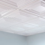 Fasade 2-ft x 2-ft Traditional 3 Gloss White PVC Drop Ceiling Tile (5-Pack, 20-sq ft / Case)